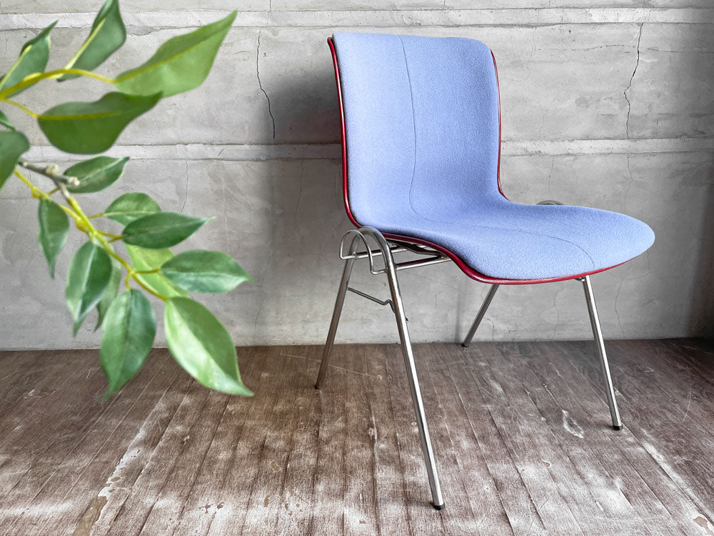 コトブキ KOTOBUKI サイドチェア FRP レッドシェル スタッキングベース Lowタイプ ブルー Kvadrat/Tonusファブリック張替え品 柳宗理 ミッドセンチュリー 中古品 買い取りしました。