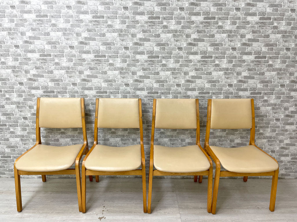 天童木工 Tendo ダイニングチェア プライウッド ビーチ材 PVC コマ入れ成形 ビンテージ ジャパニーズモダン A B C D 計4点 中古品 買い取りしました。