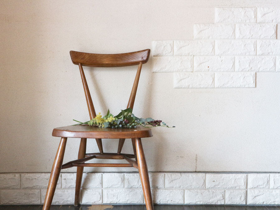 アーコール Ercol スクールチェア スタッキングチェア ダイニングチェア シングルバック エルム材 UKビンテージ Vintage 英国家具 ～『静かな佇まい』。～