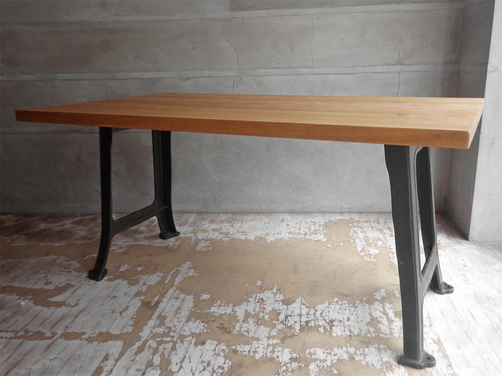 インダストリアルデザイン Industrial Design ワーキングテーブル ダイニングテーブル アッシュ無垢材 アイアンレッグ W150cm 中古品 買い取りしました。