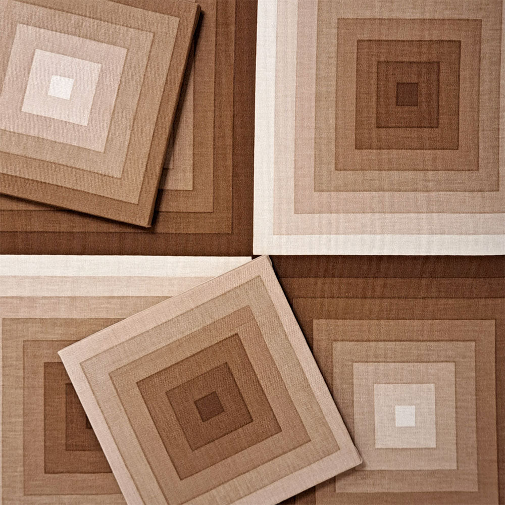 【祖師ヶ谷大蔵店】ヴェルナー・パントン Verner Panton ミラ エックス MIRA-X Mira-Spectrum スクエア SQUARE ブラウン系 コットン ビンテージ ファブリックパネル 希少 計3点 買取させていただきました。