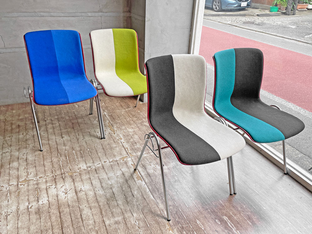 コトブキ KOTOBUKI サイドチェア FRP レッドシェル スタッキングベース 柳宗理 Ribaco/NC生地 ファブリック張替品 Lowタイプ 4脚 中古品 買い取りしました。