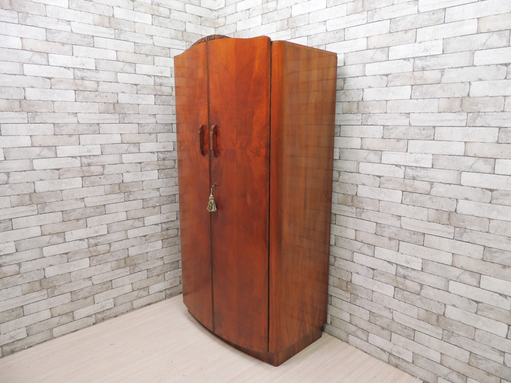 KAYANESS オーク材 ワードローブ ハンガーラック 棚3段 H180cm プレート付 鍵付 1930-40s クラシカルデザイン UKビンテージ Vintage 英国家具   中古品 買い取りしました。