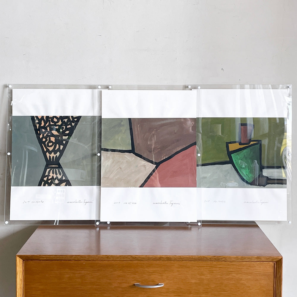 【自由が丘店】田上允克作 TAGAMI Masakatsu 絵画 アクリル 額装品 アート サイン有 W43.5cm 計3点 買取させていただきました。