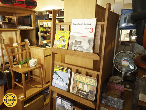 Momo Natural モモナチュラル RIVER GATE リバーゲート オーク無垢材 ブックスタンド HIGH　【買取と販売とレンタルのお店】