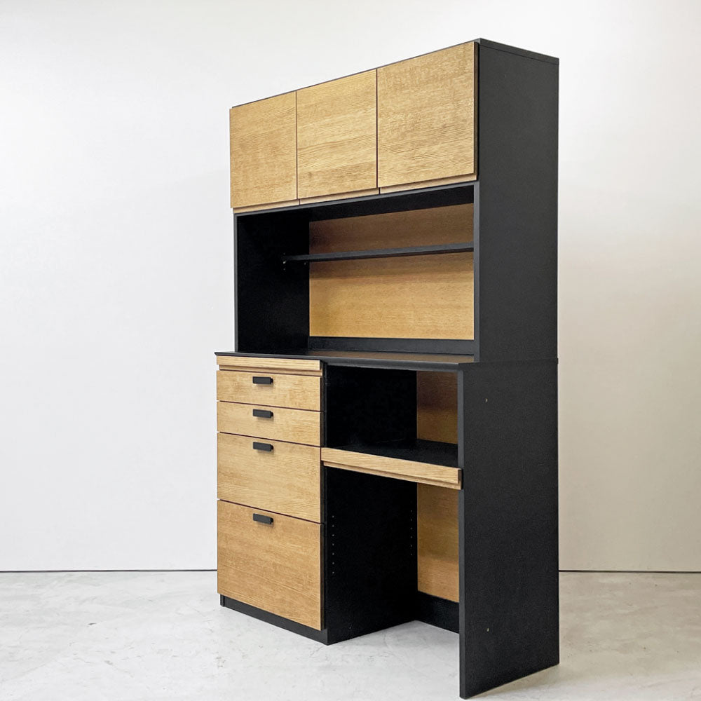 【祖師ヶ谷大蔵店】モモナチュラル MOMO Natural ホルム HOLM カップボード CUPBOARD キッチンボード オーク材 ブラック メラミン化粧板 W119cm ナチュラルモダン 買取させていただきました。