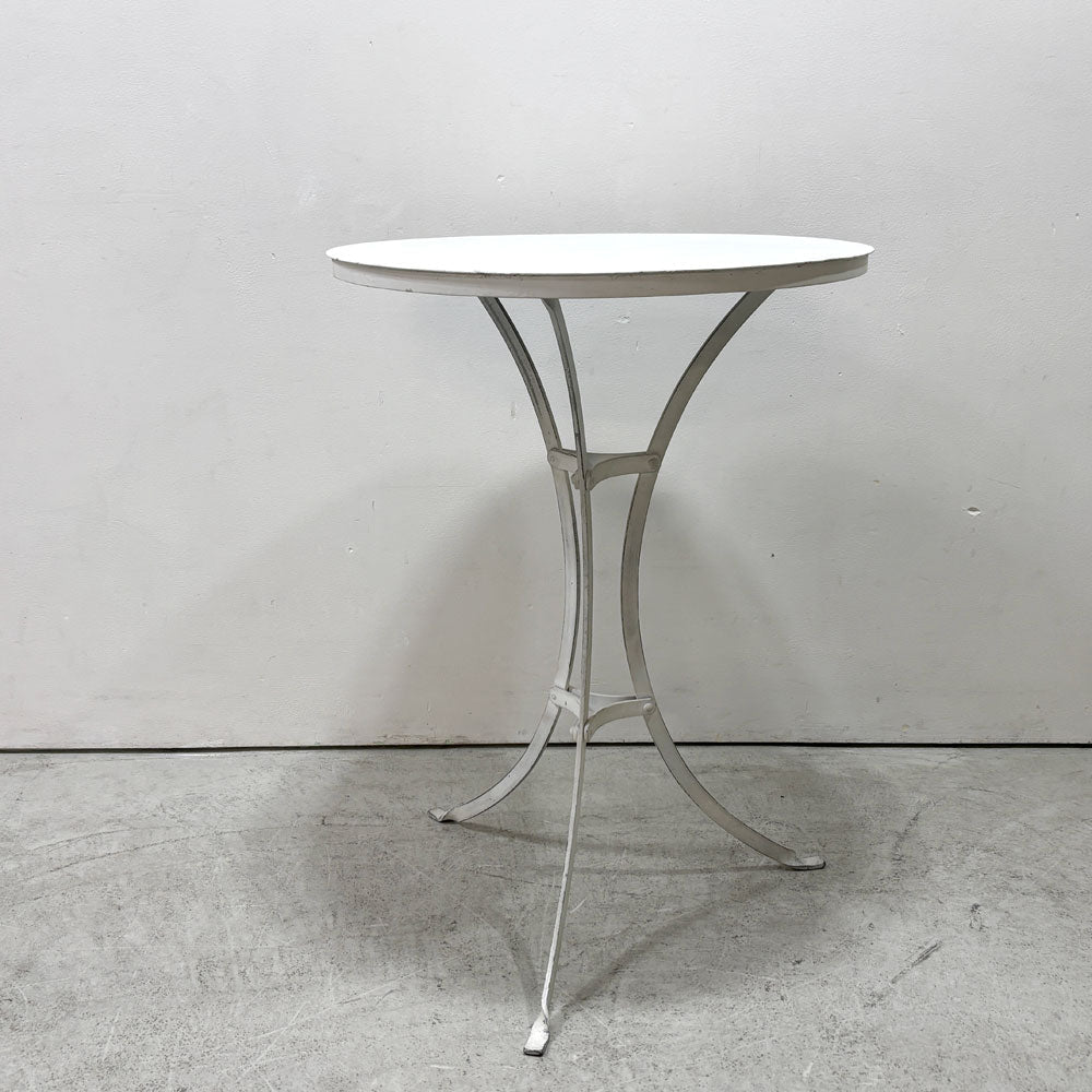 【祖師ヶ谷大蔵店】 ビンテージ vintage アイアン ガーデンテーブル カフェテーブル Φ52cm フレンチスタイル クラシカルデザイン ホワイトペイント 買取させていただきました。
