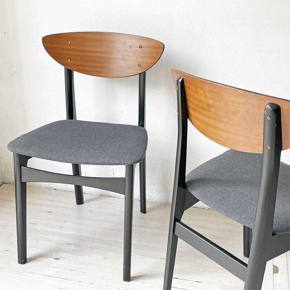 【下北沢店】ネイサンファニチャー NATHAN Furniture チークプライウッド ブラックフレーム ダイニングチェア UKビンテージ 北欧スタイル 計2脚 買取させていただきました。