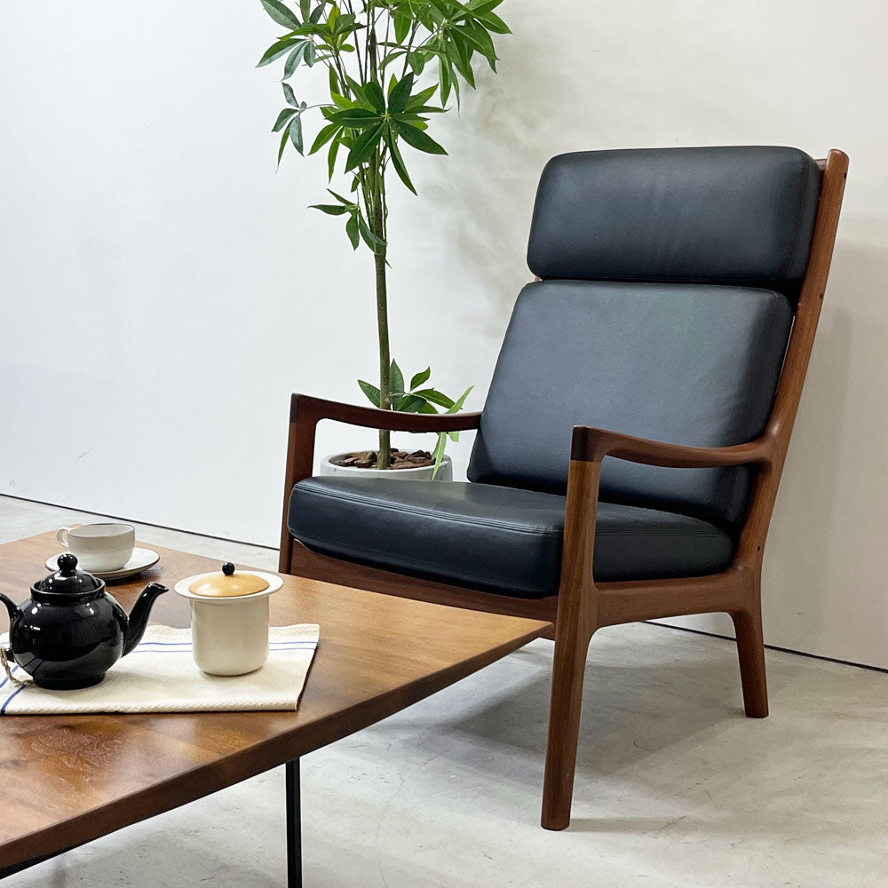 カド CADO Model169 セネター Senator イージーチェア 1Pソファ ハイバック マホガニー材 フェイクレザー 新品張り替え済 オーレ・ヴァンシャー Ole Wanscher 北欧ビンテージ ～森閑の呼吸～