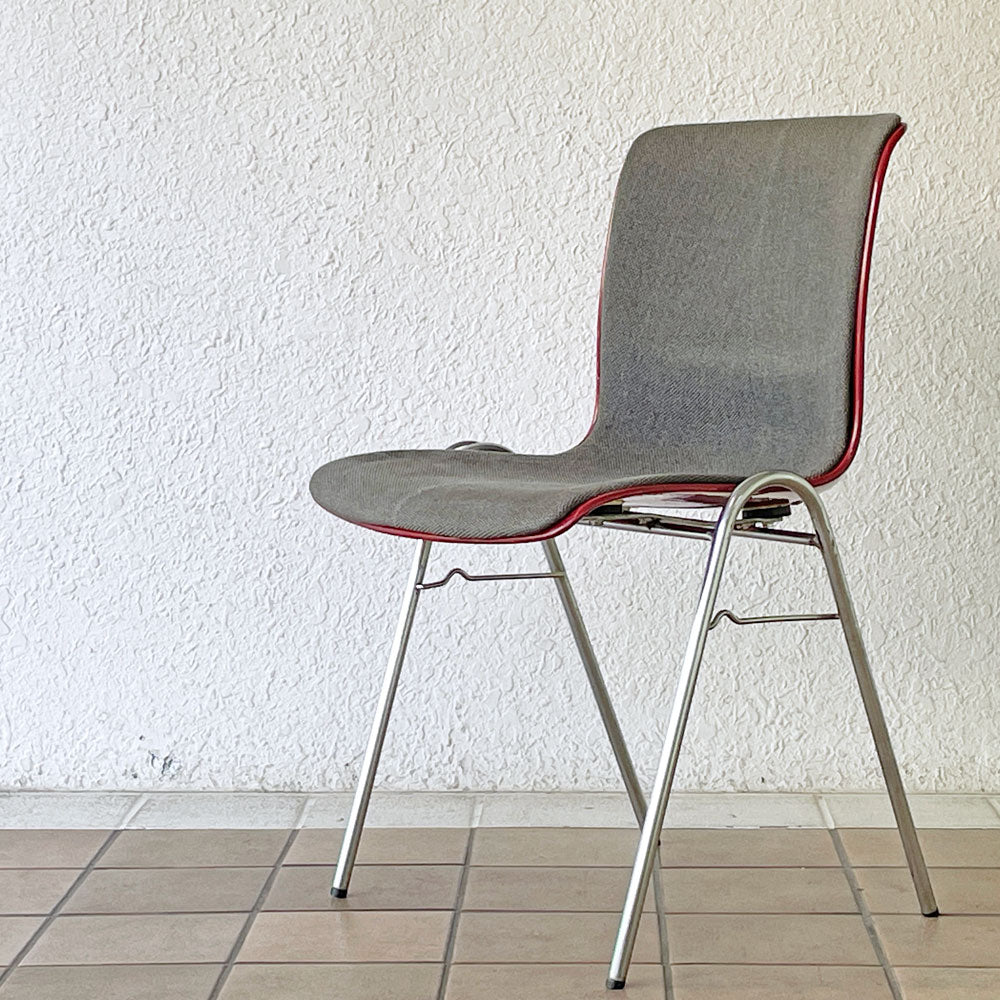 【用賀店】コトブキ KOTOBUKI FRP サイドチェア 別注 レッドシェル オリジナルファブリック グレー スタッキングベース 中サイズ 柳宗理 買取させていただきました。