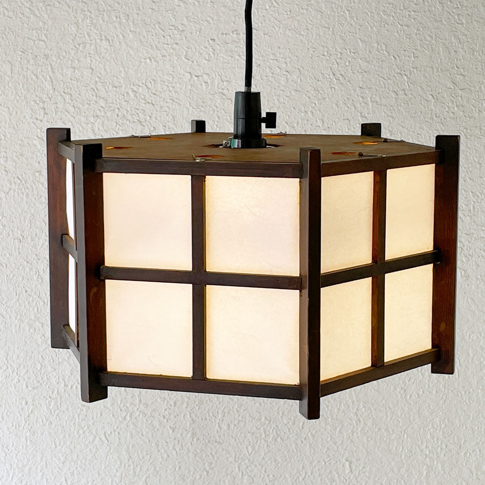 【用賀店】松本民芸家具 A型六角あんどん 照明 ペンダントライト 木製 障子 和紙張り 民藝 和家具 買取させていただきました。