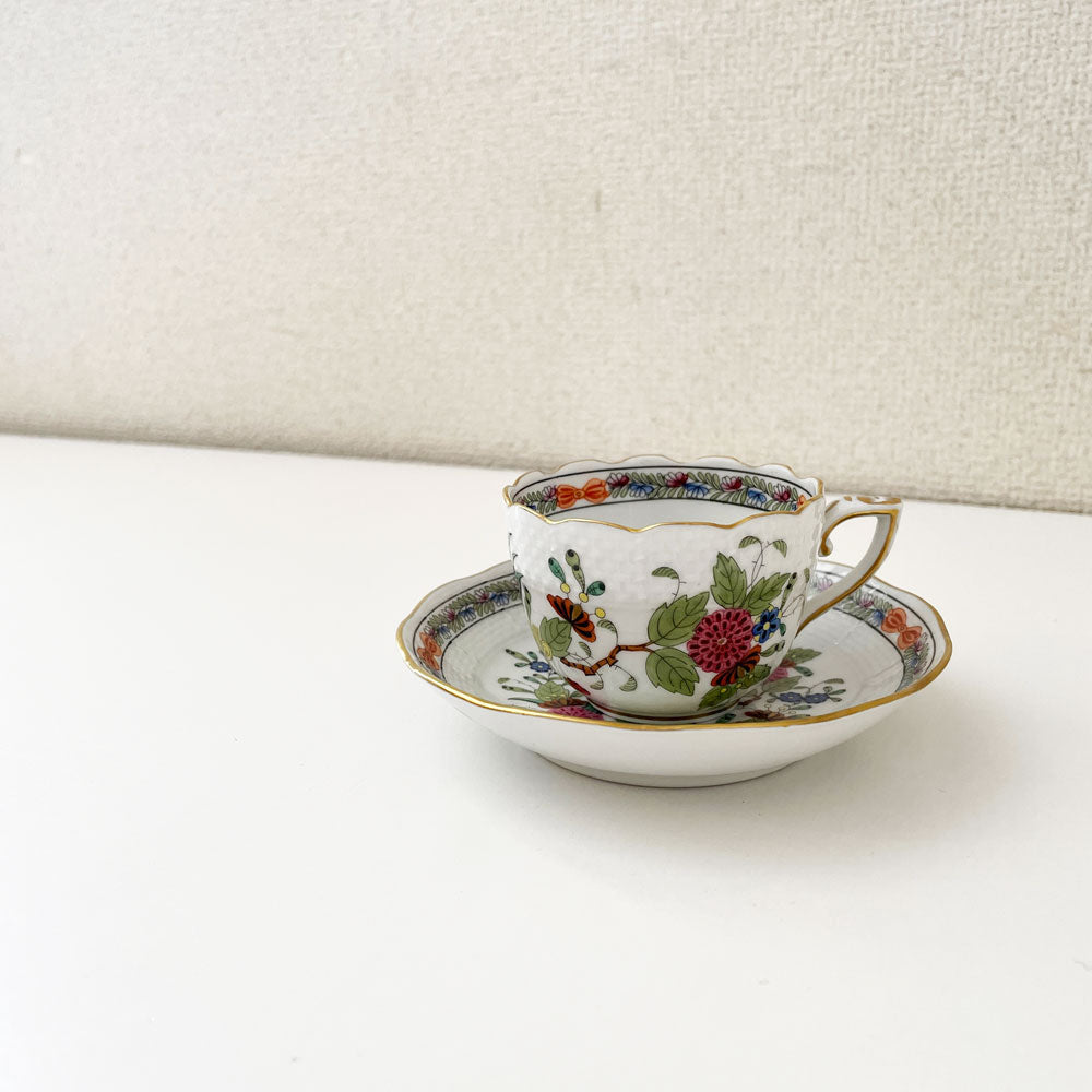 【経堂店】ヘレンド HEREND インドの華 モカカップ＆ソーサー C/S 多彩色 金彩 陶器 ハンガリー 定価￥57,200- 買取させていただきました。