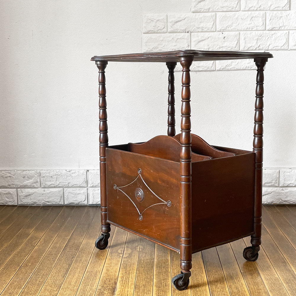 【経堂店】ジャパンビンテージ Japan Vintage サイドテーブル マガジンラック付き W46cm 古家具 昭和レトロ 買取させていただきました。