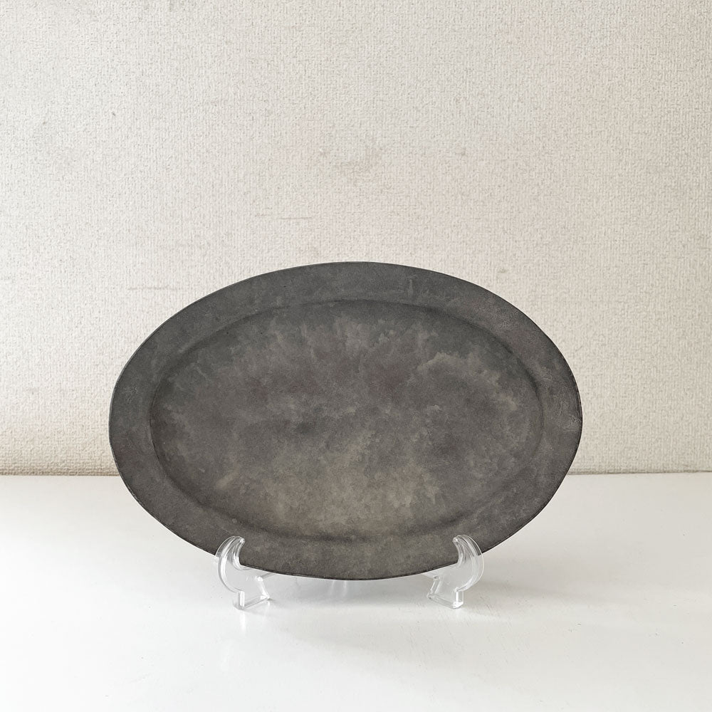 【経堂店】吉田次朗 Jiro Yoshida リムプレート オーバル 楕円皿 26.5cm グレー 現代作家 買取させていただきました。