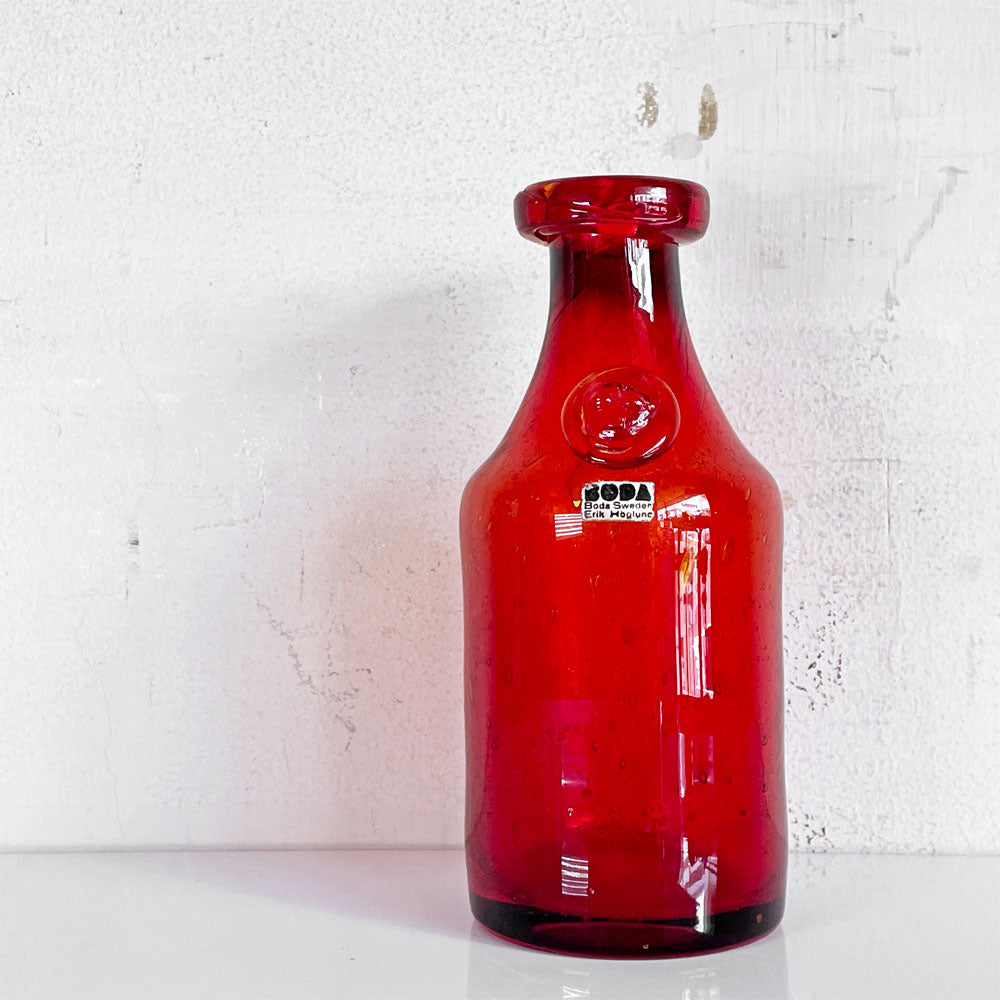 【自由が丘店】ボダ BODA ガラス フラワーベース デキャンタ 765/175 レッド エリック・ホグラン Erik Hoglund ビンテージ スウェーデン 北欧雑貨 買取させていただきました。