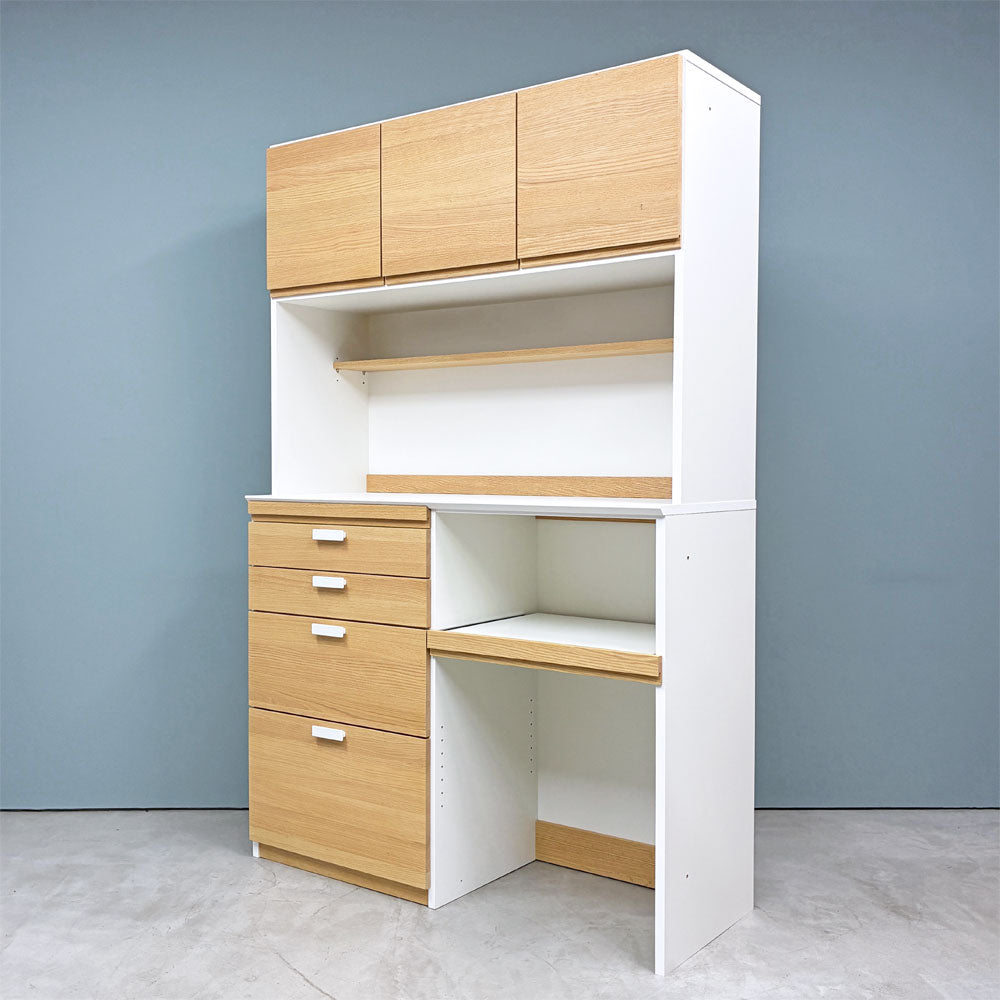 【経堂店】モモナチュラル MOMO Natural ホルム HOLM カップボード CUPBOARD キッチンボード オーク材 ホワイト メラミン化粧板 ナチュラルモダン 買取させていただきました。