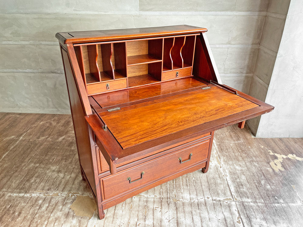 FAR EASTERN FURNISHINGS CO ライティングビューロー キャビネット 花梨 カリン材 瘤杢目 アジアンビンテージ 中古品 買い取りしました。