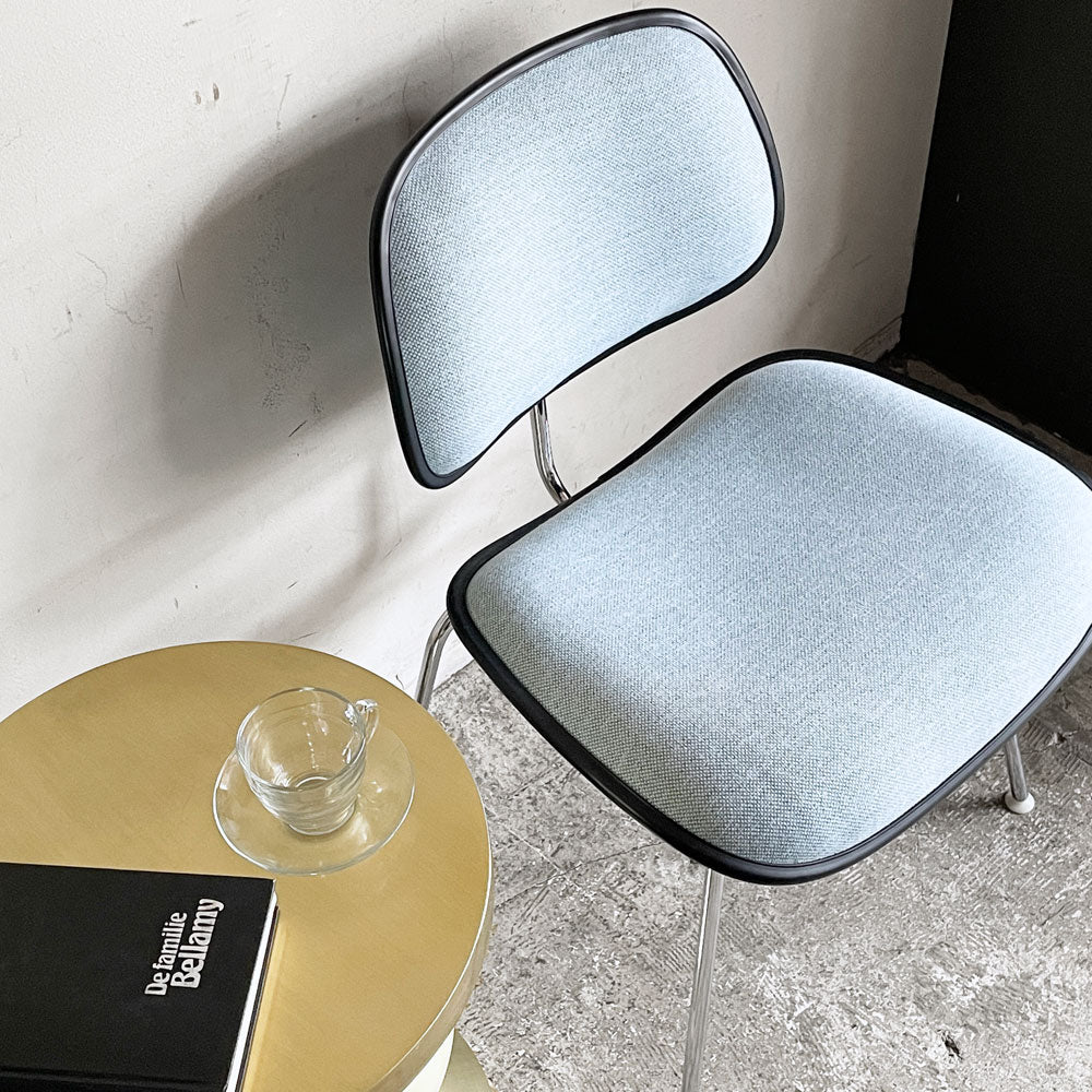 ハーマンミラー Herman Miller ツーピースプラスチックチェア Two Piece Plastic Chair DCM ライトブルー ファブリック ビンテージ ミッドセンチュリー イームズ ～普及の名作をアップデート～