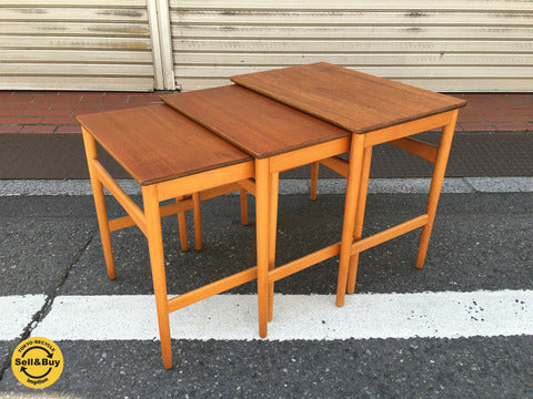 Andreas Tuck チーク材 ネストテーブル ウェグナー Hans.J.Wegner デンマーク ～ デンマークを代表するデザイナー渾身の逸品、堂々入荷！！ 【買取と販売とレンタルのお店】