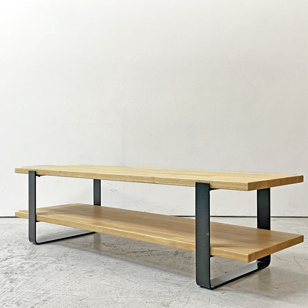 【祖師ヶ谷大蔵店】かなでもの KANADEMONO THE TV BOARD LOW TABLE ラバーウッド無垢材 × Black Steel w120cm ナチュラル 買取させていただきました。