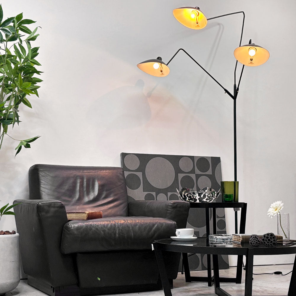 イデー IDEE ランパデール トワ ルミエーレ LAMPADAIRE 3 LUMIERES フロアライト スタンドライト 3灯 ブラック セルジュ・ムーユ ～黒い呼吸～