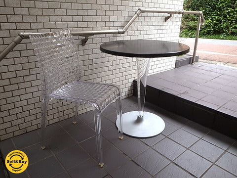 kartell カルテル TOPTOP ラウンド テーブル フィリップ スタルク 天板 ウェザリッツ  ～ テーブルが宙に浮いて見えるデザイン【買取と販売とレンタルのお店】