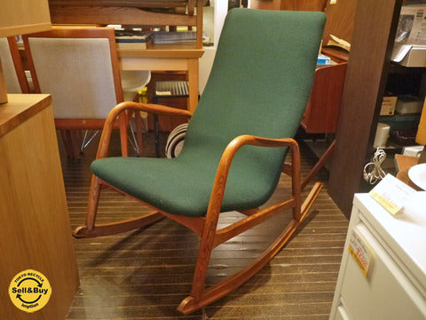 秋田木工 Akimoku No.1 曲木 ロッキングチェア 楢材 シート張替え済み～無駄のないフォルム、ちょうどいいロッキング【買取りと販売とレンタルのお店】