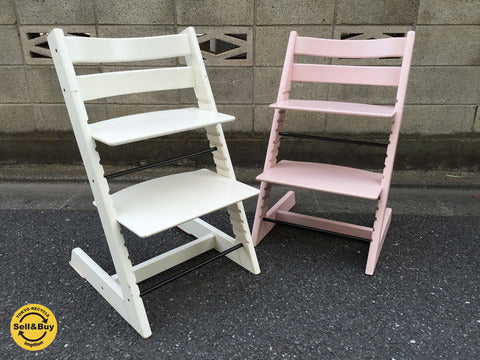 ストッケ STOKKE トリップトラップ TRIPPTRAPP チェア 新型 ホワイト & ピンク ～ ノルウェーの名門が生みだしたベビーチェアの元祖。 【買取と販売とレンタルのお店】