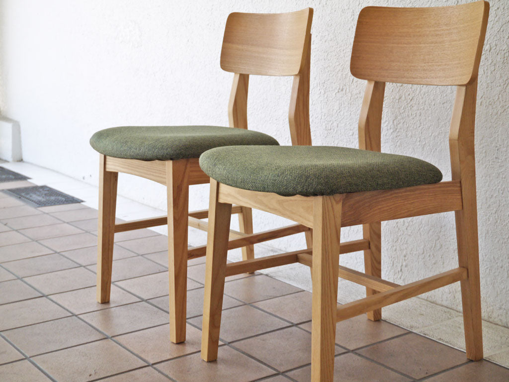 フランフラン Franc franc コムンチェア COMUN CHAIR アッシュ材 ファブリックシート グリーン ダイニングチェア 中古品 買い取りしました。