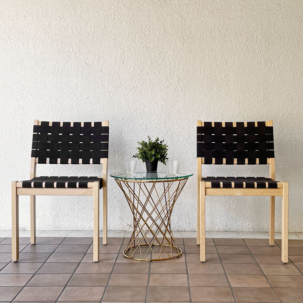 【用賀店】アルテック artek 611 スタッキングチェア ダイニングチェア バーチ材 ウェービングテープ ブラック アルヴァ・アアルト Alvar Aalto フィンランド 北欧家具 計2脚 買取させていただきました。