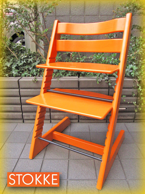 ノルウェー STOKKE A.S / ストッケ社 元気いっぱいの新色ラバオレンジカラー 『 トリップ・トラップ 』 ～デザイン先進国ノルウェー発！ ベビーチェアの代名詞！！ ～