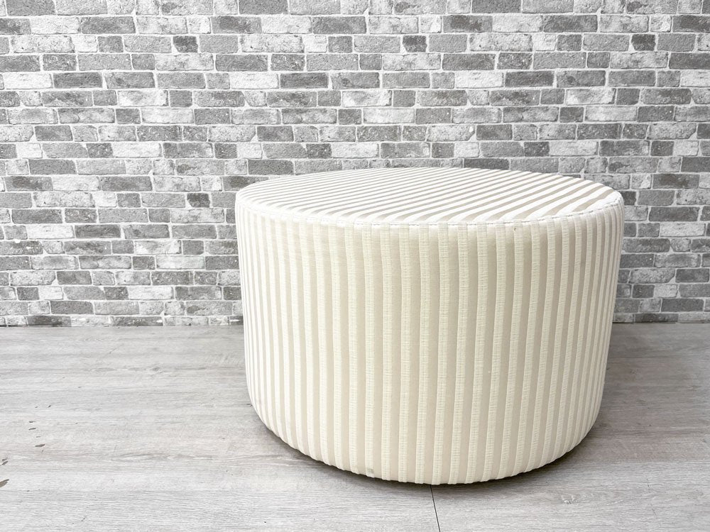 フェンディカーサ FENDI CASA ドミノ Domino ラウンドスツール オットマン Φ60cm ストライプ ファブリック 高級家具 イタリアモダン 中古品 買い取りしました。