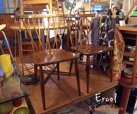 1脚あることが嬉しいチョコレートブラウンの椅子～UKビンテージ Ercol/アーコール Xバックチェア(クロスバックチェア)【買取＆販売＆レンタル】
