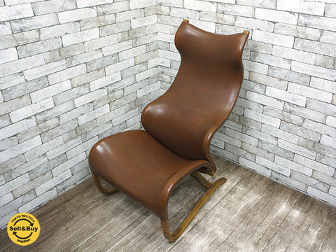 秋田木工 / 現 IDC大塚家具 70's ビンテージ 『 ハイバックチェア 』 ジャパニーズモダンを代表する箟敏夫Ｇマークデザイン ・ 幻の傑作チェア ここに降臨!!【買取と販売とレンタルのお店】