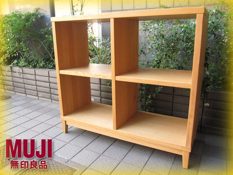 MUJI / 無印良品 廃番希少 『 タモ材 （ ナチュラル ） シェルフ  ・ 2段2列  』 入荷！ ～ シンプルな多目的オープンシェルフで幅広いテイストにもマッチンGood♪ ～