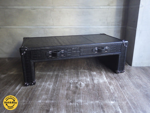 HALO ハロ / SLAB SMALL COFFEE TABLE スラブ スモール コーヒー テーブル ネロ ブラック 牛革 展示品 希少 ～ 唯一無二の完成されたデザイン。 【買取と販売とレンタルのお店】