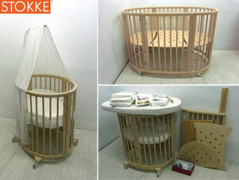 お母さんの温もりと優しさが包み込み、赤ちゃんがすくすく成長するベット　STOKKE SLEEPI/ストッケ スリーピー ベビーベッドセット付属品付【買取と販売とレンタルのお店】
