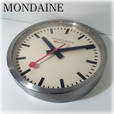 MONDAINE モンディーン スイス国鉄 オフィシャルデザインウォッチ　ウォールクロック ～ スイスの歴史がチクタクと ◎【買取と販売とレンタルのお店】