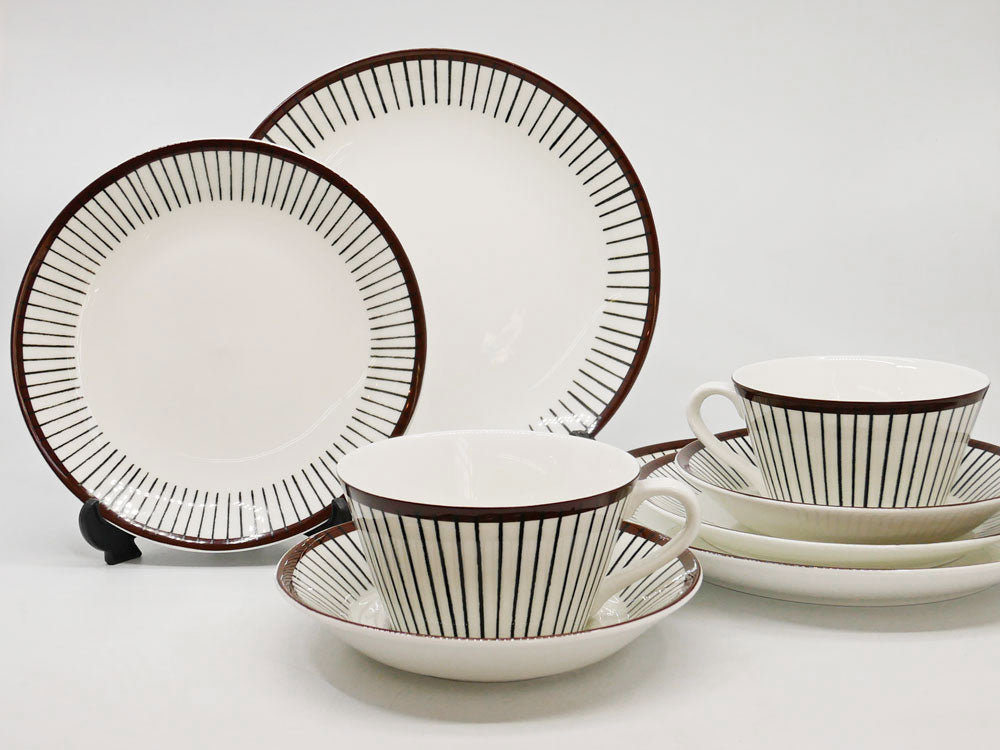 グスタフスベリ GUSTAVSBERG スピサリブ SPISA RIBB カップ＆ソーサー プレート 計6 スティグ・リンドベリ Stig Lindberg 北欧食器 復刻品 中古品 買い取りしました。