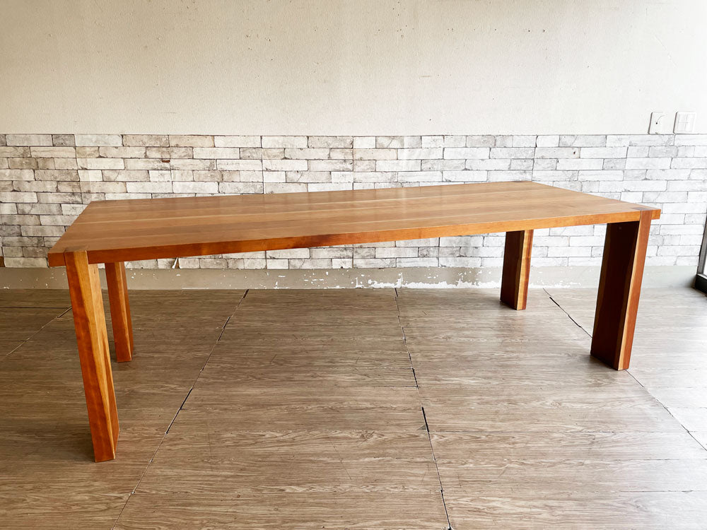 リッツウェル Ritzwell EX TABLE ダイニングテーブル ブラックチェリー材 無垢材 W220cm オーダーサイズ 定価62万円以上  中古品 買い取りしました。