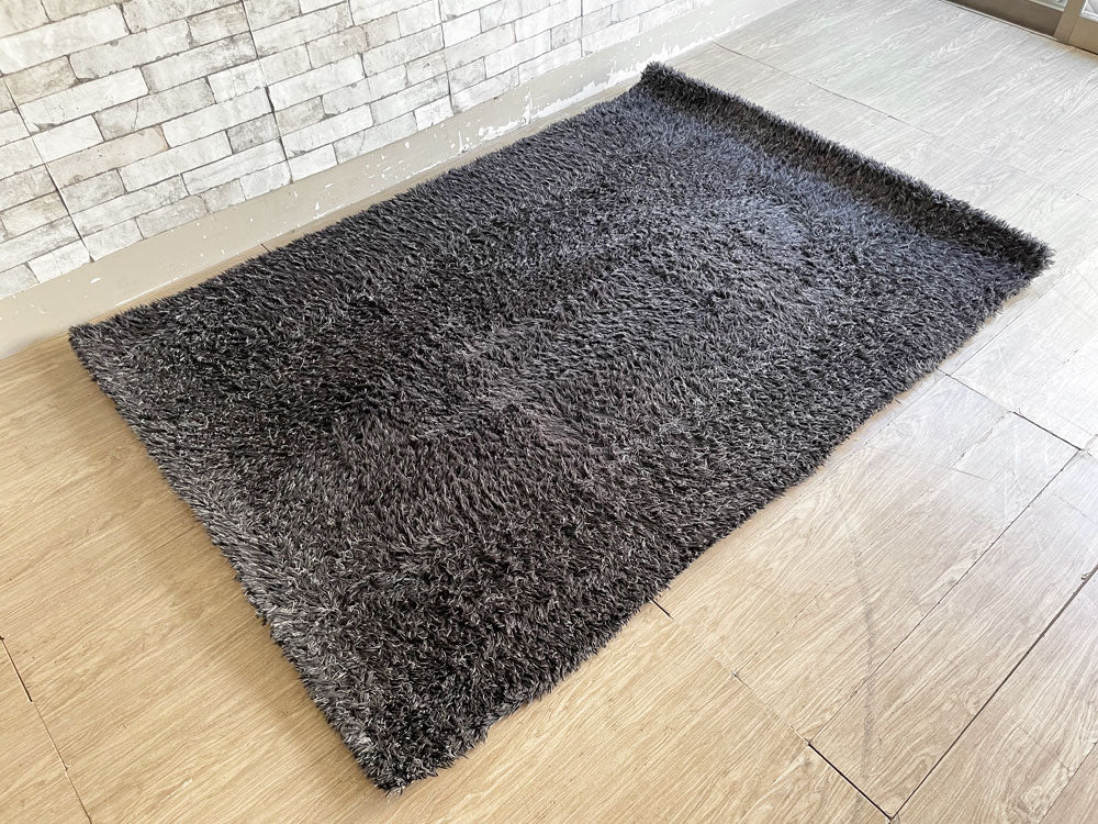 ディーディーインテックス DDintex シャギーラグ カーペット 黒系 200×142cm ● 中古品 買い取りしました。