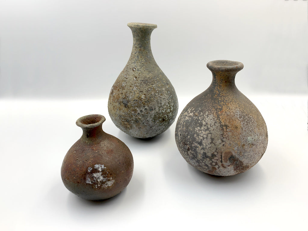 山田 隆太郎 花器 花瓶 フラワーベース 一輪挿し 焼締 陶芸家 現代作家 3点 中古品  買い取りしました。