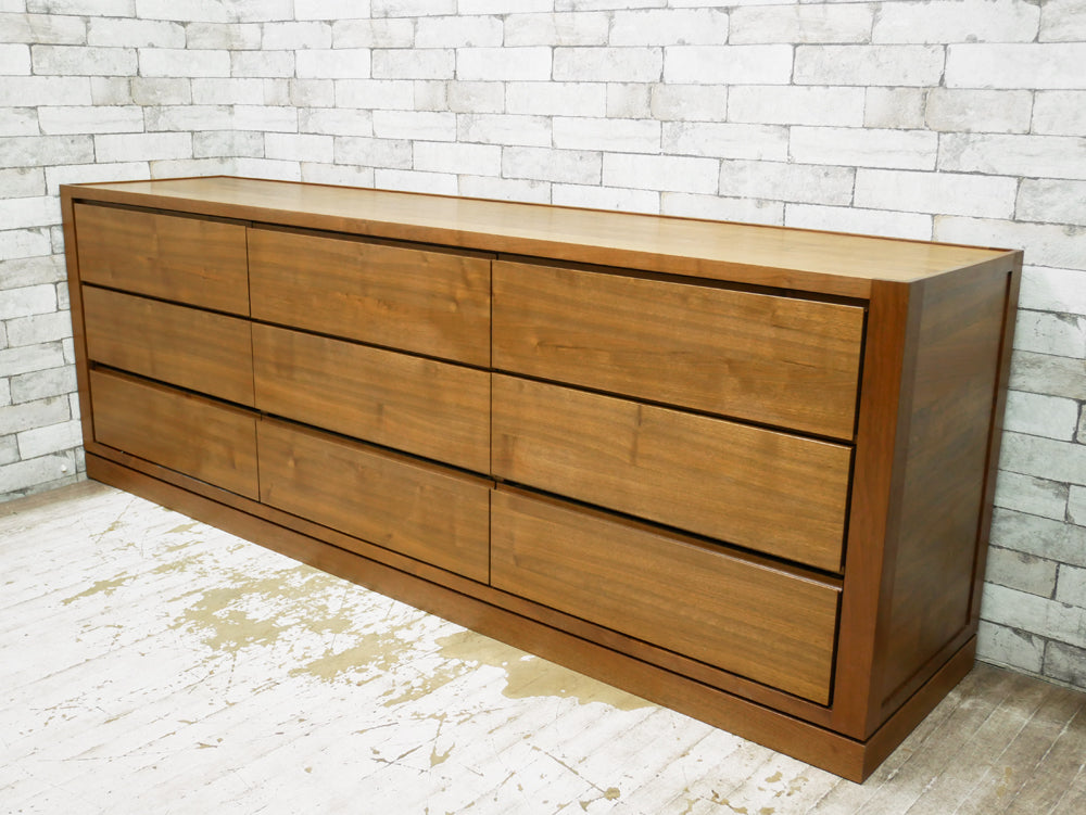 タイム＆スタイル TIME & STYLE ウォルナット無垢材 ソリッド キャビネット SOLID Cabinet ワイドチェスト ドロワー 9杯 ベース CD-180 W200cm オーダー品   新着商品 買い取りしました。