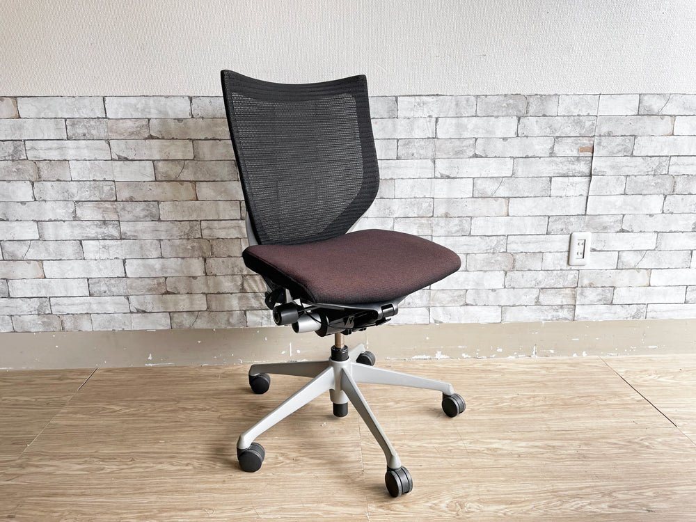 オカムラ OKAMURA バロンチェア Baron ローバック リクライニング機能 前後スライド アームレス ジョルジェット・ジウジアーロ  中古品  買い取りしました。