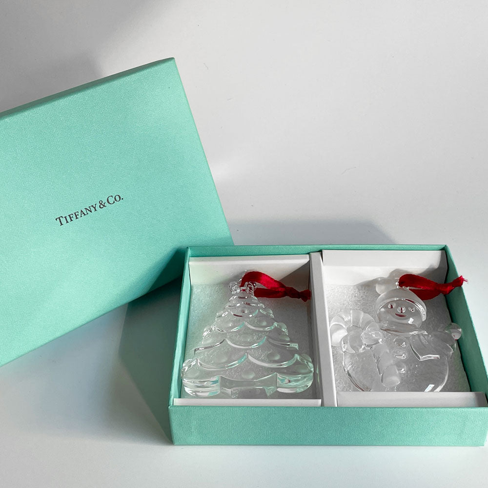 【学芸大学店】ティファニー Tiffany & Co. ガラス オーナメント クリスマス 2点セット 箱付き 美品 買取させていただきました。