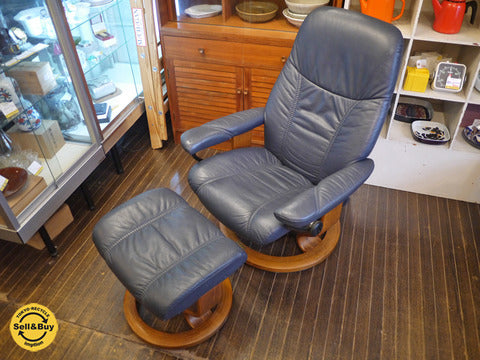 EKORNES エコーネス ディプロマット ストレスレスチェア オットマン付 サイズS 【買取と販売とレンタルのお店】