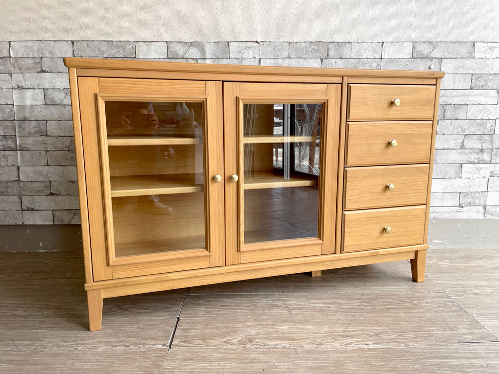 モモナチュラル Momo Natural モア MORE 120 サイドボード SIDE BOARD パイン材 キャビネット 抽斗4杯 W120 定価￥69,300- 中古品 買い取りしました。