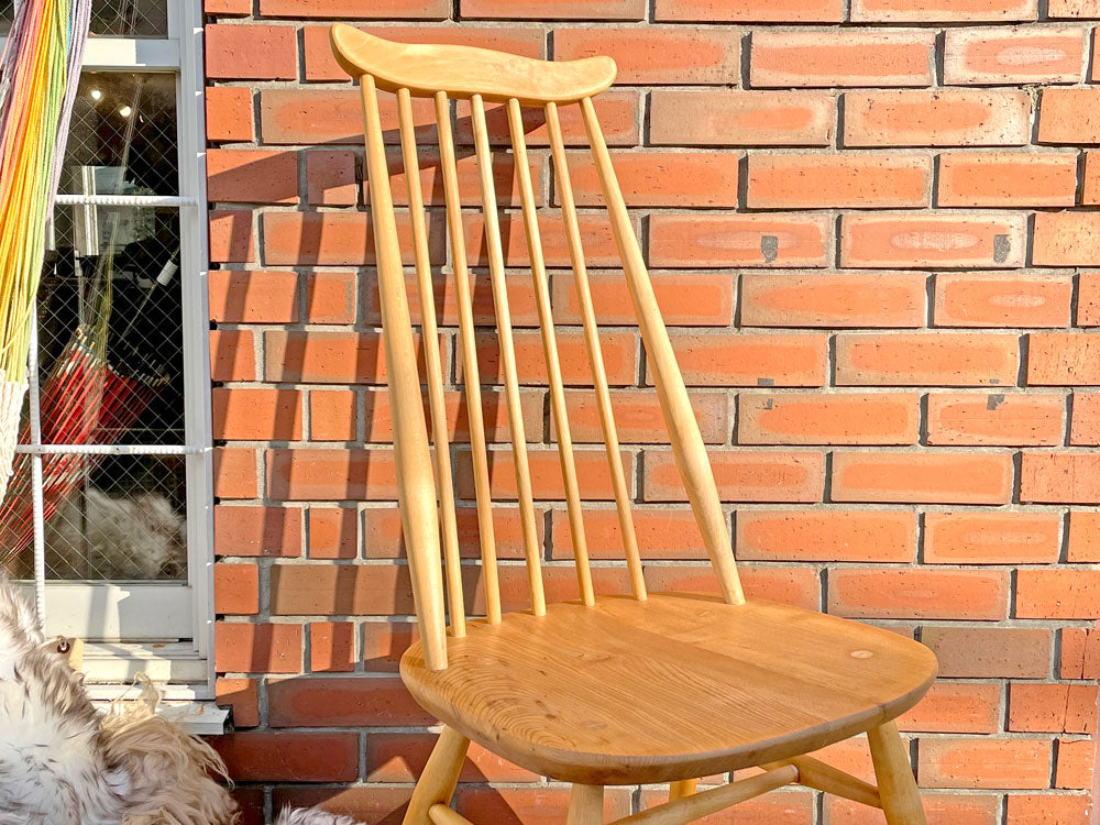 アーコール ERCOL ゴールドスミス ダイニングチェア ハイバック スティックバック エルム材 ナチュラルカラー 英国家具 UKビンテージ ～大げさじゃない美しさを～