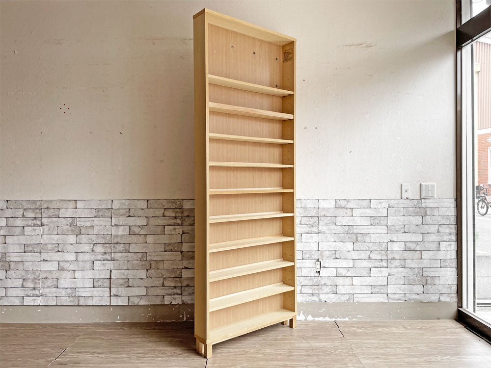 無印良品 MUJI タモ材 組み合わせて使える木製収納 ハイタイプ H212cm D21cm 本棚 ブックシェルフ 中古品 買い取りしました。