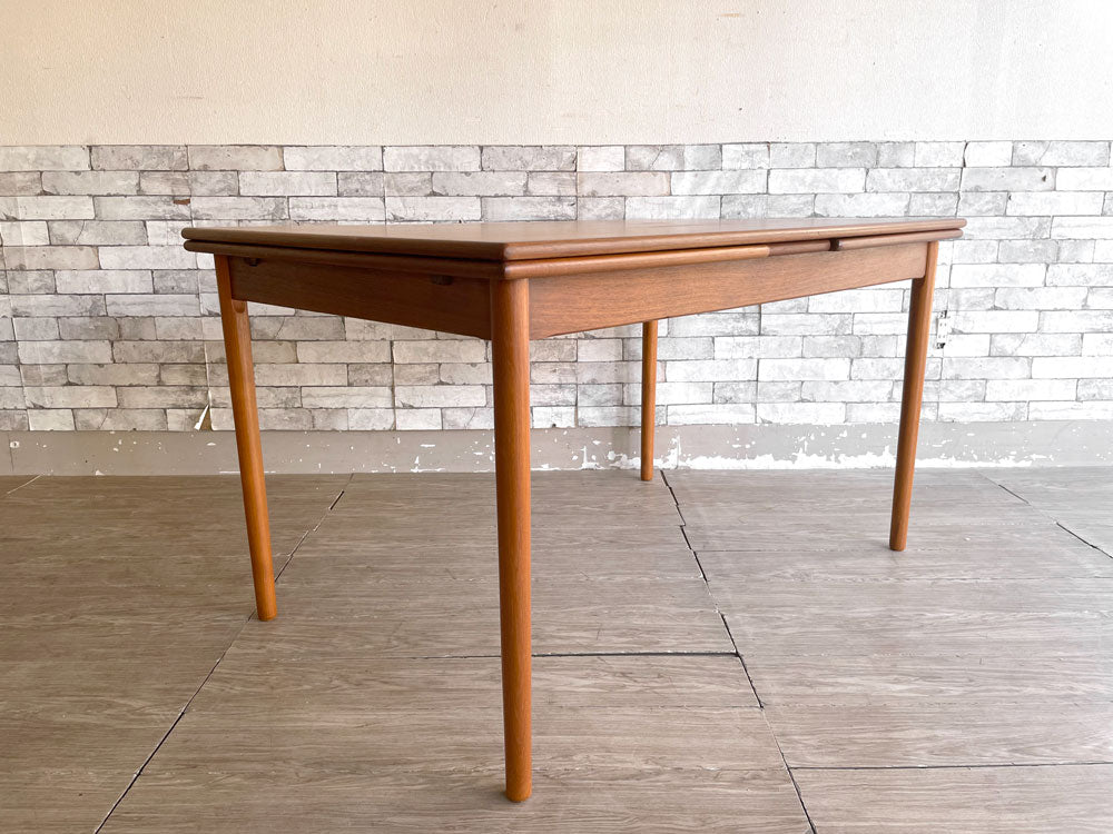 デンマークビンテージ Danish Vintage チーク材 エクステンション ダイニングテーブル W130・185・240cm 伸長式 北欧家具 ミッドセンチュリー 中古品 買い取りしました。
